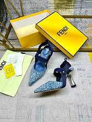 kitlife fendi Colibrì Blue denim high-heeled slingbacks blue 85mm - 2