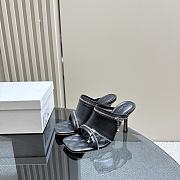 Kitlife Burberry Women's Black Peep Leather Sandals 8.5cm  - 1