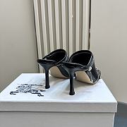 Kitlife Burberry Women's Black Peep Leather Sandals 8.5cm  - 5
