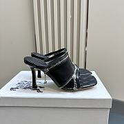 Kitlife Burberry Women's Black Peep Leather Sandals 8.5cm  - 3