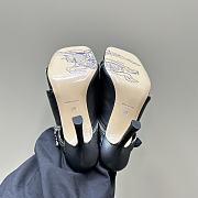 Kitlife Burberry Women's Black Peep Leather Sandals 8.5cm  - 4