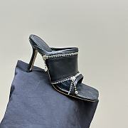 Kitlife Burberry Women's Black Peep Leather Sandals 8.5cm  - 6