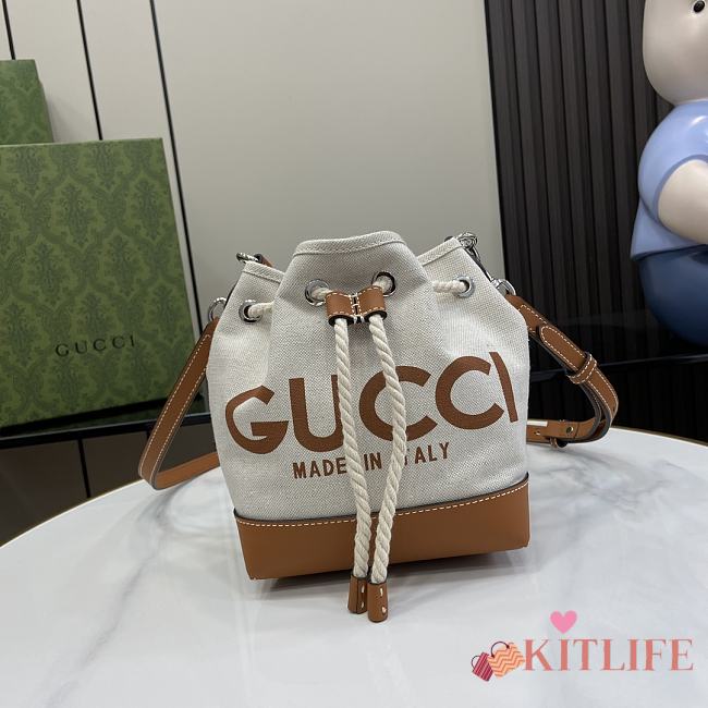 kitlife Gucci mini logo-print bucket bag - 22.5x31x15cm - 1