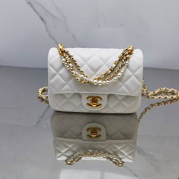 kitlife Chanel 24P mini white bag -12.5x17x5cm