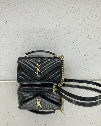 Kitlife Saint Laurent Women's Black College Mini Chain Bag - 20x13x3 cm