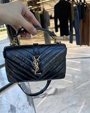 Kitlife Saint Laurent Women's Black College Mini Chain Bag - 20x13x3 cm - 2