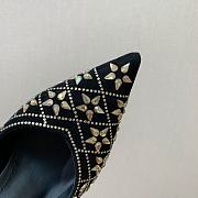 kitlife BALMAIN Ruby crystal-embellished suede pumps black&gold 10cm - 2