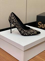 kitlife BALMAIN Ruby crystal-embellished suede pumps black&gold 10cm - 5