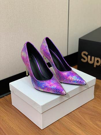 kitlife Balmain Balmain Ruby violet Iridescent Pumps 9.5cm