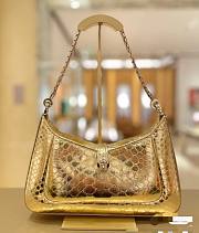 Kitlife BVLGARI Women's Serpenti Metallic Python Shoulder Bag In Gold - 27.5x18x4.5 cm - 1