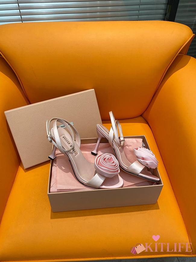 kitlife MIU MIU Raso Sandal Pink heels 83mm - 1