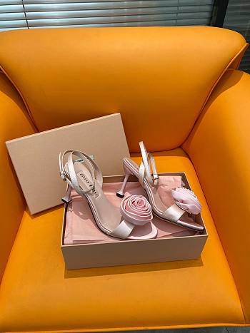 kitlife MIU MIU Raso Sandal Pink heels 83mm