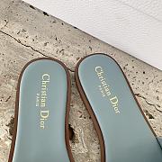 Kitlife Dior Dway Slide Pastel Blue Calfskin and Embroidered Cotton - 4