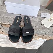 Kitlife Dior Dway Slide Pastel Black Calfskin and Embroidered Cotton - 4