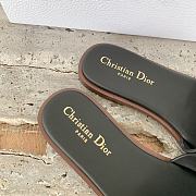 Kitlife Dior Dway Slide Pastel Black Calfskin and Embroidered Cotton - 3