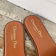 Kitlife Dior Dway Slide Pastel Brown Calfskin and Embroidered Cotton - 4