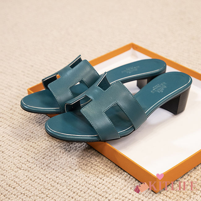 Kitlife Hermes Oasis leather sandals green - 1