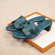 Kitlife Hermes Oasis leather sandals green - 1