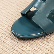 Kitlife Hermes Oasis leather sandals green - 5