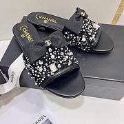 kitlife Chanel black sandals sparkling stone - 1