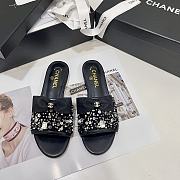 kitlife Chanel black sandals sparkling stone - 6