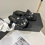 kitlife Chanel black sandals sparkling stone - 5