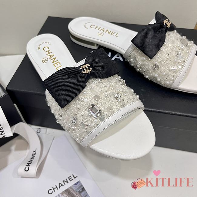 kitlife Chanel White sandals sparkling stone - 1