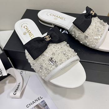 kitlife Chanel White sandals sparkling stone