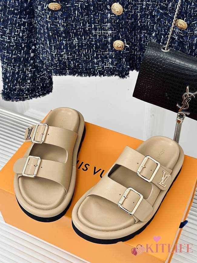 Kitlife Lousi Vuitton slides beige - 1