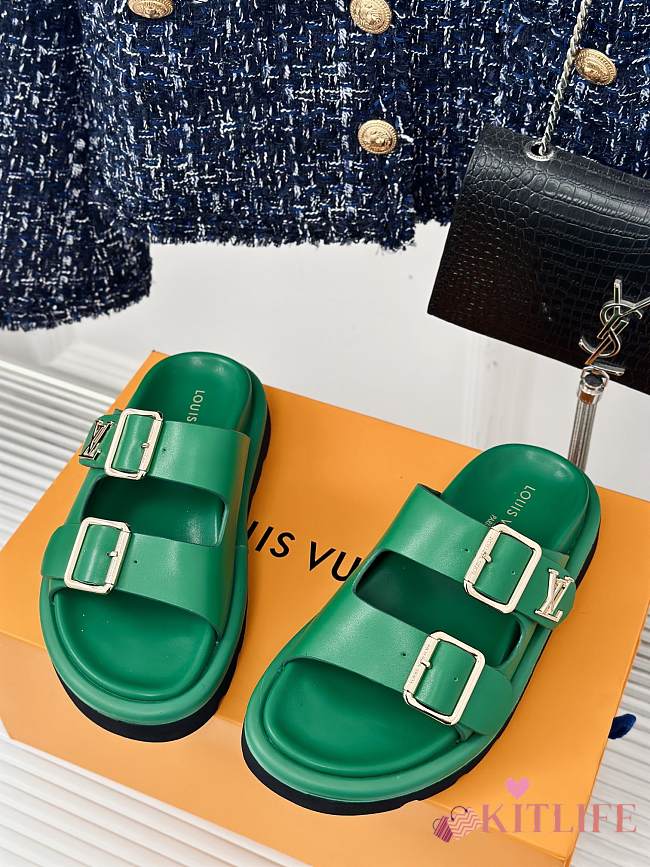 Kitlife Lousi Vuitton slide green - 1