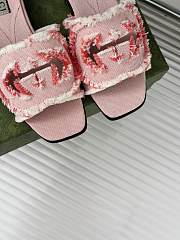 kitlife Gucci Wmen's interlocking G slide sandal pink  - 4