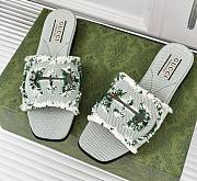 kitlife Gucci Wmen's interlocking G slide sandal green - 1