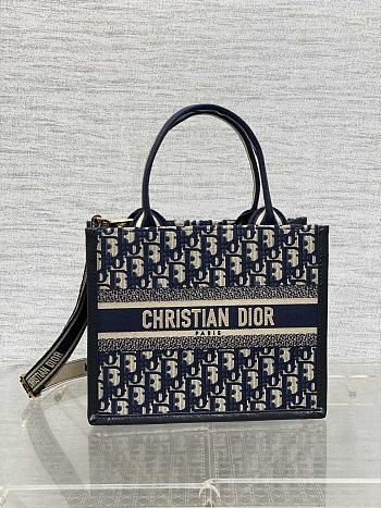 kitlife Small Dior Book Tote bag blue - 26x12x21cm