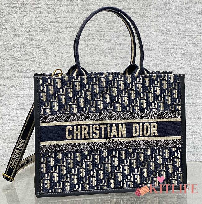 kitlife Medium Dior Book Tote bag blue - 26x12x21cm - 1