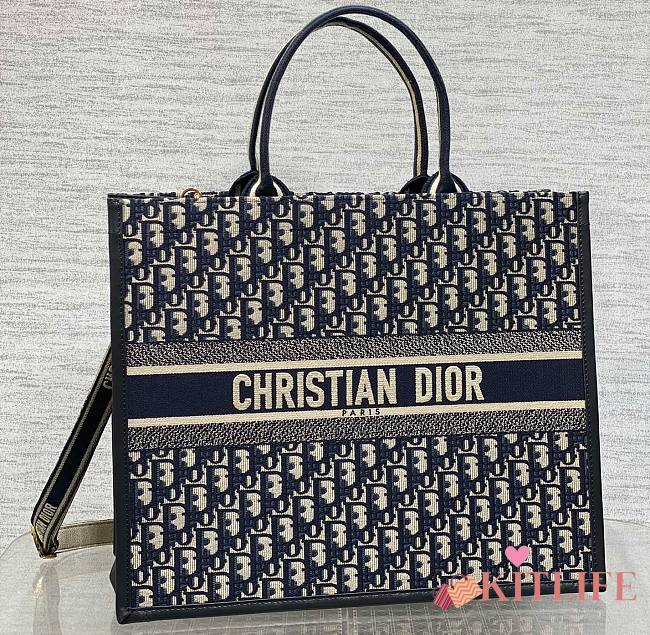 kitlife Large Dior Book Tote bag blue - 26x12x21cm - 1