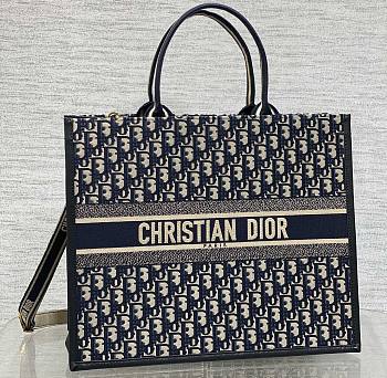 kitlife Large Dior Book Tote bag blue - 26x12x21cm