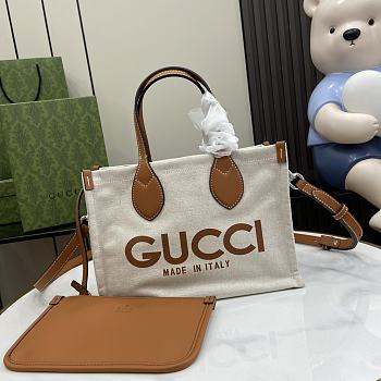 kitlife Gucci print tote bag beige - 28x19.5x12cm