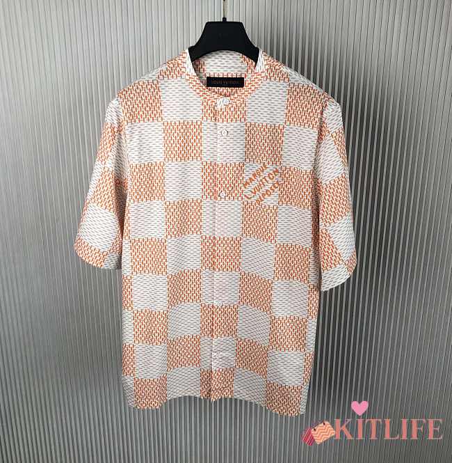 kitlife Lousi Vuitton Short-Sleeved Officer Collar Shirt - 1