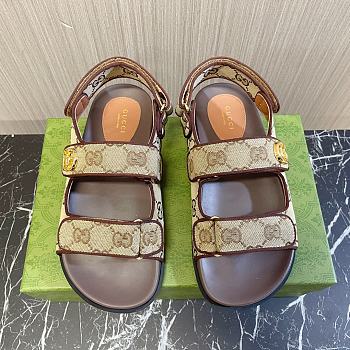 kitlife Gucci Double G Denim brown Sandal