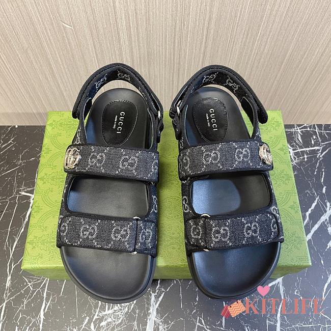 kitlife Gucci Double G Denim black Sandal - 1