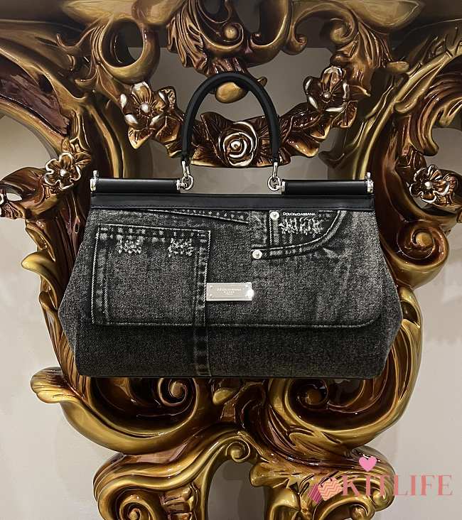 kitlife Dolce & Gabbana Sicily Small Patchwork Denim Shoulder Bag - 29cm - 1