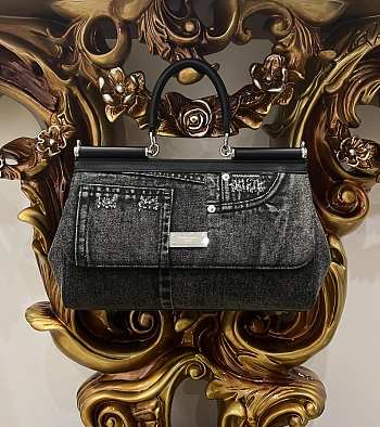 kitlife Dolce & Gabbana Sicily Small Patchwork Denim Shoulder Bag - 29cm