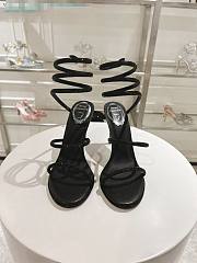 kitlife Rene Caovilla Women's Natural Cleo Satin Sandal black heels 105mm - 6