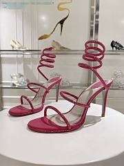 kitlife Rene Caovilla Women's Natural Cleo Satin Sandal Pink heels 105mm - 1