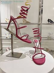 kitlife Rene Caovilla Women's Natural Cleo Satin Sandal Pink heels 105mm - 5