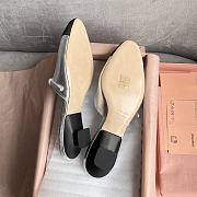 kitlife Miu Miu Mordore Leather And Grosgrain Mules silver - 4