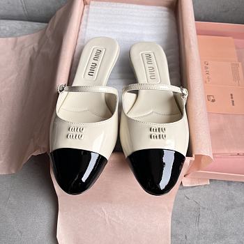 kitlife Miu Miu Mordore Leather And Grosgrain Mules beige