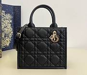 Kitlife Small Dior Book Tote  Black Macrocannage Calfskin bag - 26.5x21x14 cm - 1