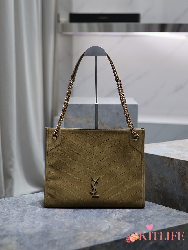 Kitlife YSL Niki Medium Shopping in suede green bag - 33x27x11.5 cm - 1