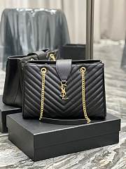 kitlife Saint Laurent Black Chevron Leather Classic Monogram Shopping bag - 33x22x15 cm - 1